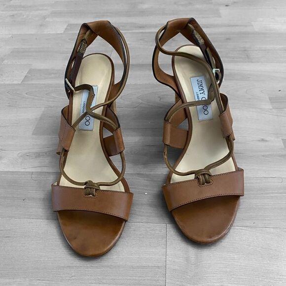 Jimmy Choo Brown Strappy Sandals Size 9.5 - Picture 3 of 7